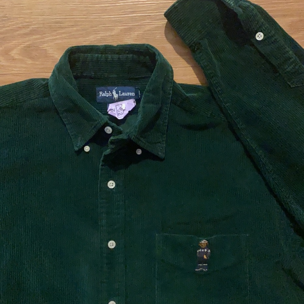 Vintage Polo Bear corduroy dress shirt